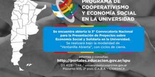 Tercera convocatoria a la presentación de proyectos sobre economía social y solidaria en la universidad