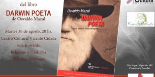 Presentarán “Darwin Poeta”, novela premiada por el FNA Presentarán “Darwin Poeta”, novela premiada por el FNA