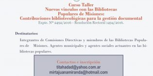 Curso-Taller: “Contribuciones bibliotecológicas para la gestión documental”