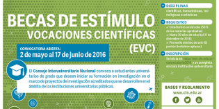 Veinticinco postulantes de la FHyCS accederán a las becas del CIN en 2017 Veinticinco postulantes de la FHyCS accederán a las becas del CIN en 2017
