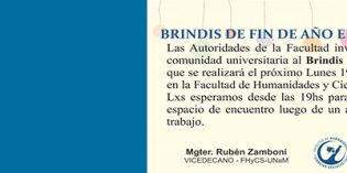 Invitación al Brindis de Fin de Año 2016 de la FHyCS-UNaM Invitación al Brindis de Fin de Año 2016 de la FHyCS-UNaM