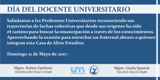 Salutación y Asueto por el día del Docente Universitario Salutación y Asueto por el día del Docente Universitario