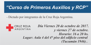 Realizarán curso gratuito de primeros auxilios en la FHyCS Realizarán curso gratuito de primeros auxilios en la FHyCS