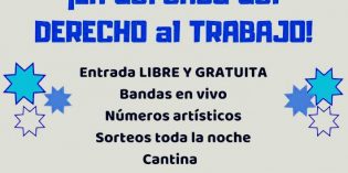 Realizarán peña solidaria por el derecho al trabajo Realizarán peña solidaria por el derecho al trabajo