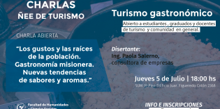 Charla abierta y gratuita sobre Turismo gastronómico en la FHyCS Charla abierta y gratuita sobre Turismo gastronómico en la FHyCS