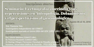 Dictarán seminario de posgrado sobre  Etnografía Amerindia