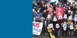 Abrazo simbólico a la FHyCS en defensa de la Universidad Pública