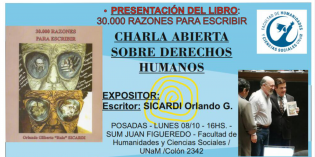Presentarán el libro 30.000 razones para escribir en la FHyCS Presentarán el libro 30.000 razones para escribir en la FHyCS
