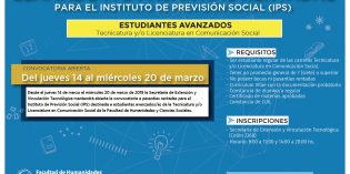 Llamado a tres Pasantías para estudiantes de Comunicación Social