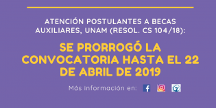 Nueva prorroga: el cierre de convocatoria a becas para auxiliares de investigación será el 22 de abril Nueva prorroga: el cierre de convocatoria a becas para auxiliares de investigación será el 22 de abril