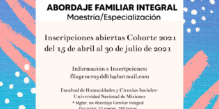 Abren Inscripciones a la cohorte 2021 de los Posgrados en Abordaje Familiar Integral