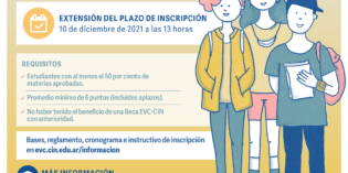 Extensión del plazo de inscripción a las Becas EVC-CIN 2021 Extensión del plazo de inscripción a las Becas EVC-CIN 2021