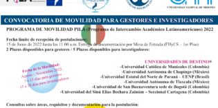 CONVOCATORIA DE MOVILIDAD PARA ESTUDIANTES, INVESTIGADORES y GESTORES CONVOCATORIA DE MOVILIDAD PARA ESTUDIANTES, INVESTIGADORES y GESTORES
