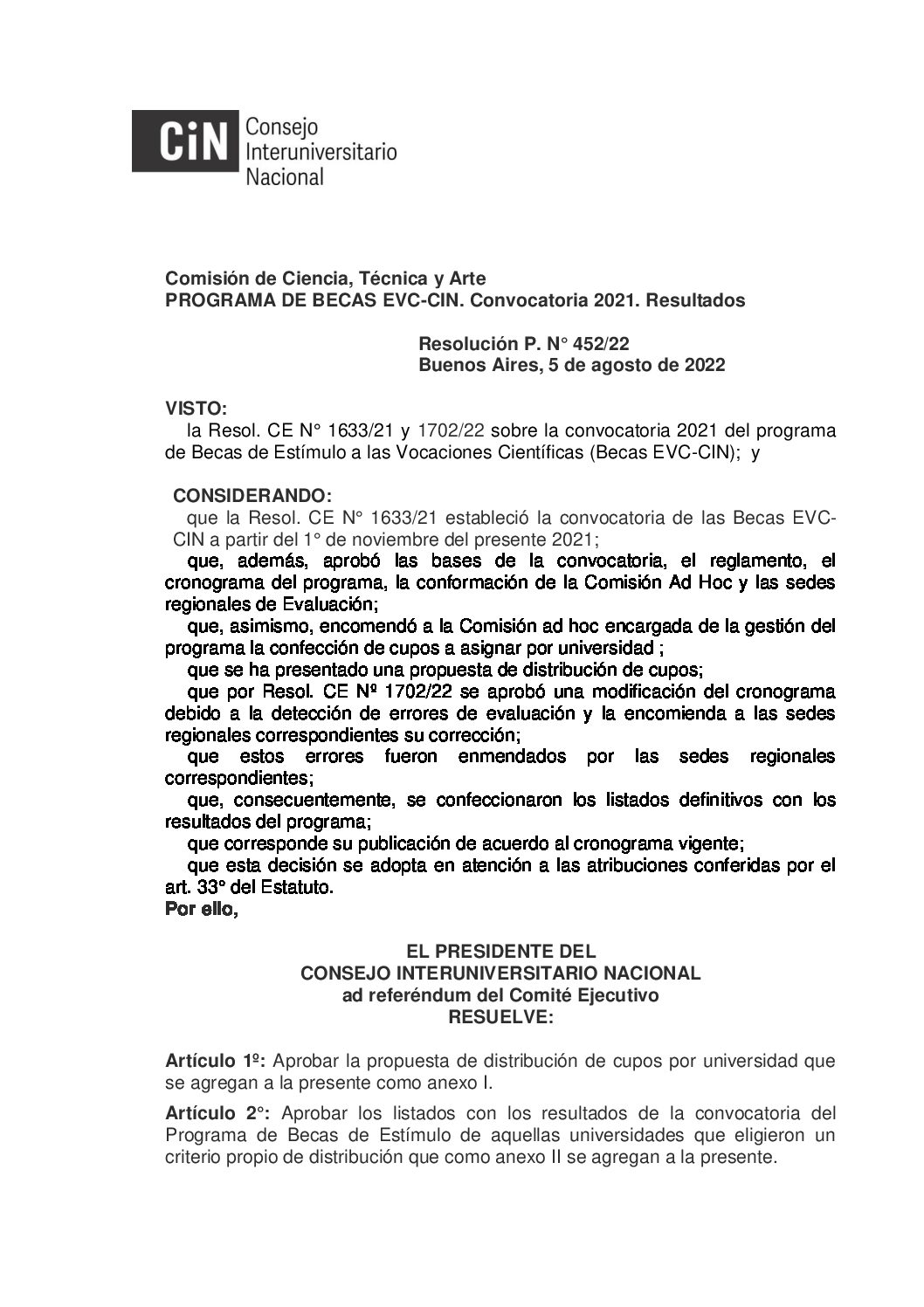Becas EVC CIN Becas EVC CIN