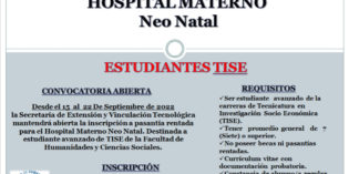 Llamado a Pasantías Rentadas para estudiantes de TISE Llamado a Pasantías Rentadas para estudiantes de TISE