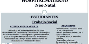 Llamado a Pasantías Rentadas para estudiantes de Trabajo Social Llamado a Pasantías Rentadas para estudiantes de Trabajo Social