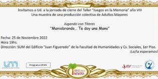 Con una obra de títeres el taller Juegos en la Memoria despide el 2022 Con una obra de títeres el taller Juegos en la Memoria despide el 2022