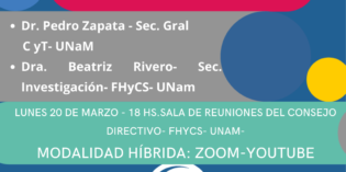 Desarrollarán talleres híbridos para abordar la categorización 2023 de los y las investigadores/as de FHyCS-UNaM Desarrollarán talleres híbridos para abordar la categorización 2023 de los y las investigadores/as de FHyCS-UNaM