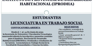 Llamado a Pasantías Rentadas para estudiantes de Trabajo Social