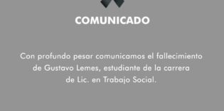 Profundo dolor por la partida de un estudiante de Trabajo Social Profundo dolor por la partida de un estudiante de Trabajo Social