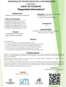 Curso de Posgrado “Seguridad Informática”