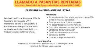 Llamado a Pasantías Rentadas para estudiantes de Letras Llamado a Pasantías Rentadas para estudiantes de Letras