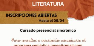 Inscripción a la Especialización en Semiótica de la Lengua y la Literatura Inscripción a la Especialización en Semiótica de la Lengua y la Literatura