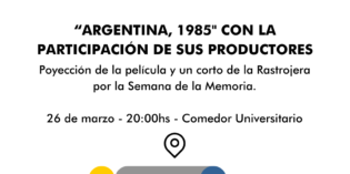 Proyección de 1985 y cortometraje por la semana de la memoria Proyección de 1985 y cortometraje por la semana de la memoria