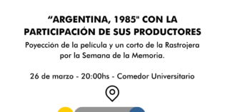 Proyección de 1985 y cortometraje por la semana de la memoria