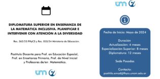 Diplomatura Superior en Enseñanza de la Matemática Inclusiva. Planificar e Intervenir con Atención a la Diversidad