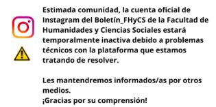 Aviso Importante: Instagram inactivo Aviso Importante: Instagram inactivo