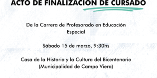 Acto de finalización de cursado del Profesorado en Educación Especial en Campo Viera Acto de finalización de cursado del Profesorado en Educación Especial en Campo Viera