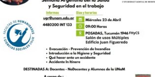 Capacitación en la FHyCS por la Semana Argentina de la Salud y Seguridad en el Trabajo Capacitación en la FHyCS por la Semana Argentina de la Salud y Seguridad en el Trabajo