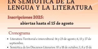 Inscripción a la Especialización en Semiótica de la Lengua y la Literatura Inscripción a la Especialización en Semiótica de la Lengua y la Literatura