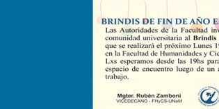 Invitación al Brindis de Fin de Año 2016 de la FHyCS-UNaM