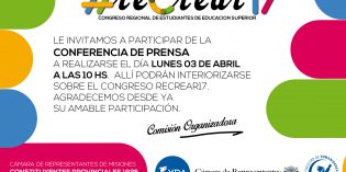 Lunes 03 de abril: Conferencia de Prensa sobre RECREAR 2017