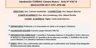 Continúa la pre-inscripción en la Especialización en Semiótica de la Lengua y la Literatura