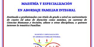 Se encuentra abierta la inscripción a los Posgrados en Abordaje Familiar Integral