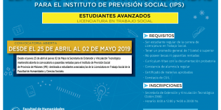 Llamado a cuatro pasantías rentadas para estudiantes de Trabajo Social