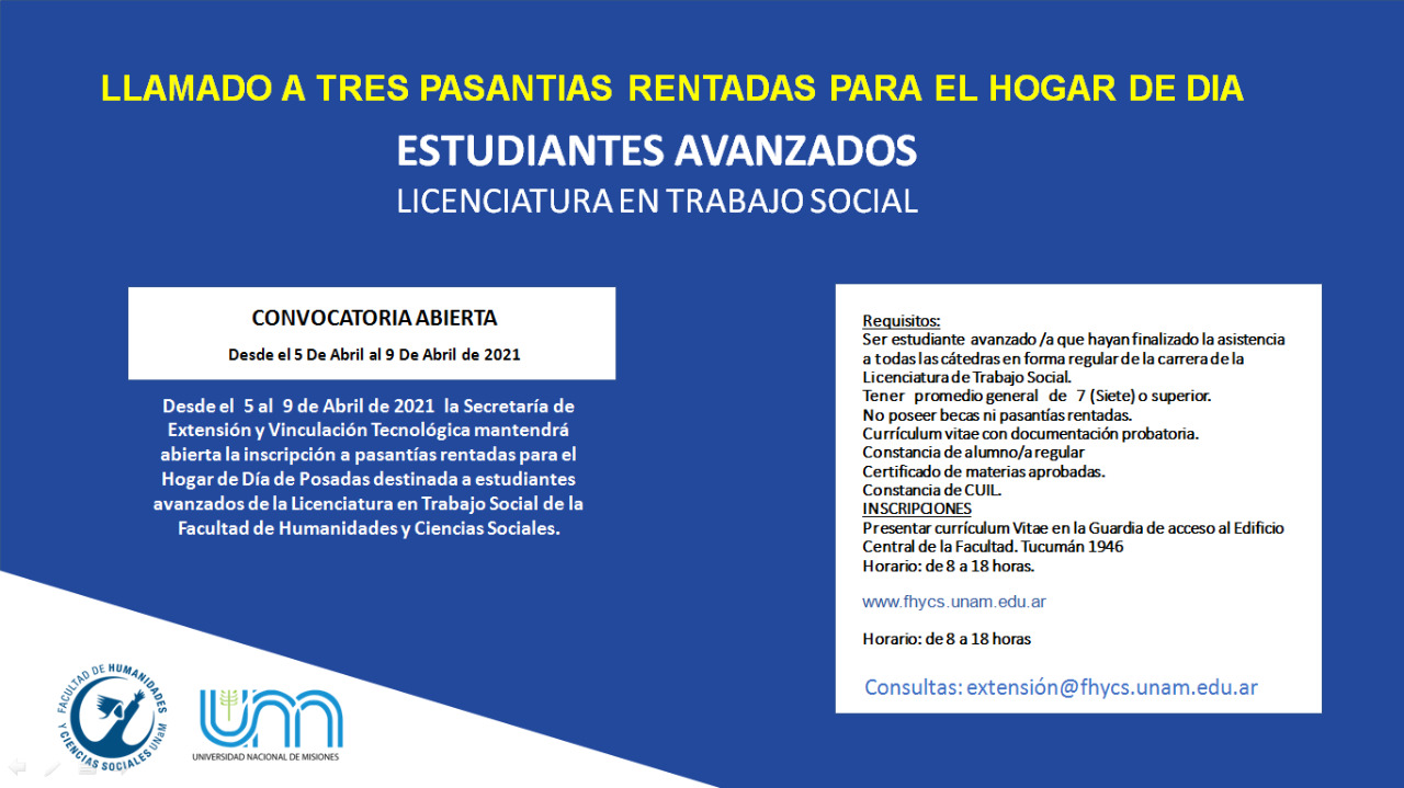 Dpto Trabajo Social Facultad De Humanidades Y Ciencias Sociales