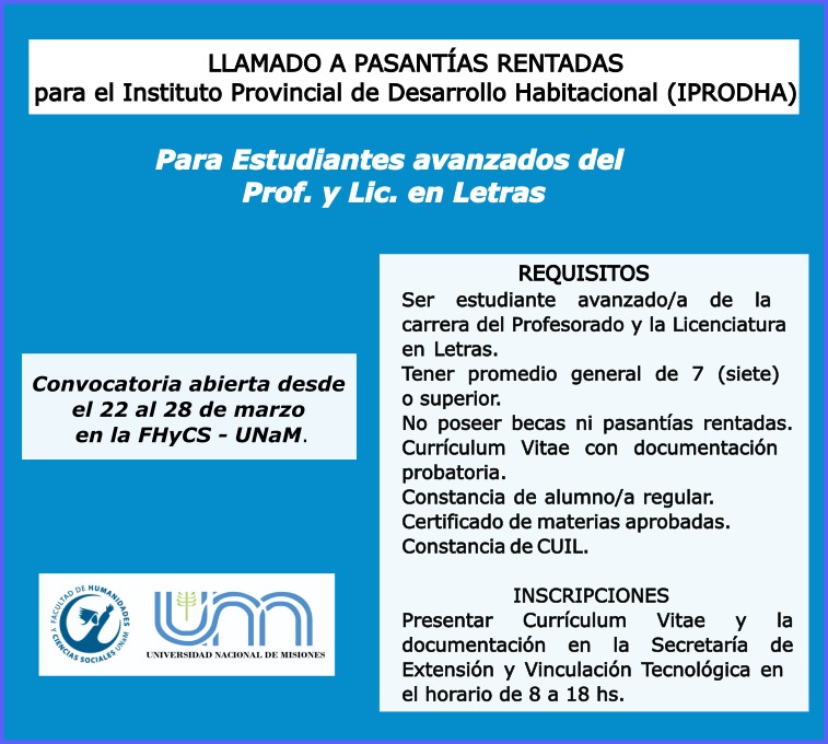 Profesorado en Letras  Licenciatura en Letras – Facultad de Humanidades