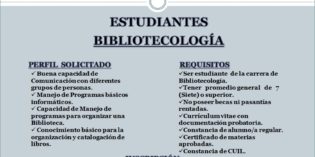 Prórroga: llamado a una pasantía para estudiantes de Bibliotecología de la FHyCS