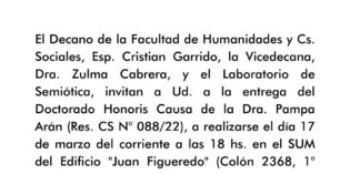 Entrega del Doctorado Honoris Causa a la Dra. Pampa Arán