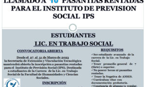 Llamado a Pasantías Rentadas para estudiantes de Trabajo Social