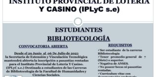 Llamado a Pasantías para estudiantes de Bibliotecología