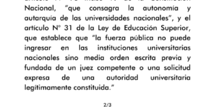 Comunicado en repudio al avance del gobierno de Jujuy sobre la autonomía universitaria.