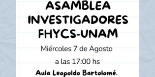 Convocatoria Asamblea de Investigadores FHyCS – UNaM