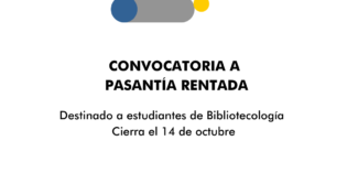 Prórroga hasta el 16 de octubre de la Pasantía Rentada para Bibliotecología