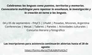 I Jornadas Internacionales “Las Lenguas, Sus Contextos y Usos” y el “II Festival de Portuñol”