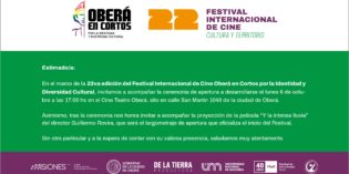 22° Oberá en Cortos – Festival Internacional de Cine por la Identidad y la Diversidad Cultural